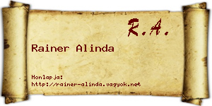 Rainer Alinda névjegykártya